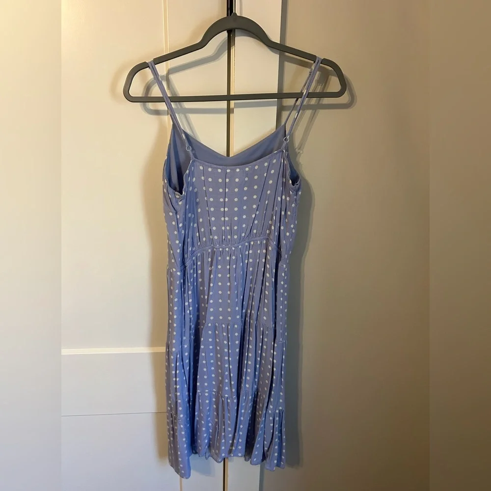 Monteau Light Blue Polka Dot Print Midi Dress - Picture 2 of 6